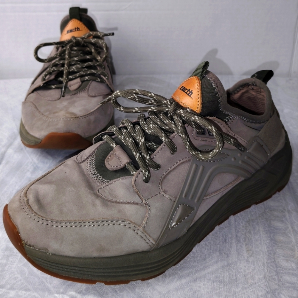 Earth Hunter Green Grey Saunter Hiking Trail Shoes Size 7.5 Gray Comfort Walking